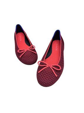 NWOB Rothy's Women's Ballet Flat With Bow in Berry Mesh, Size 8.5